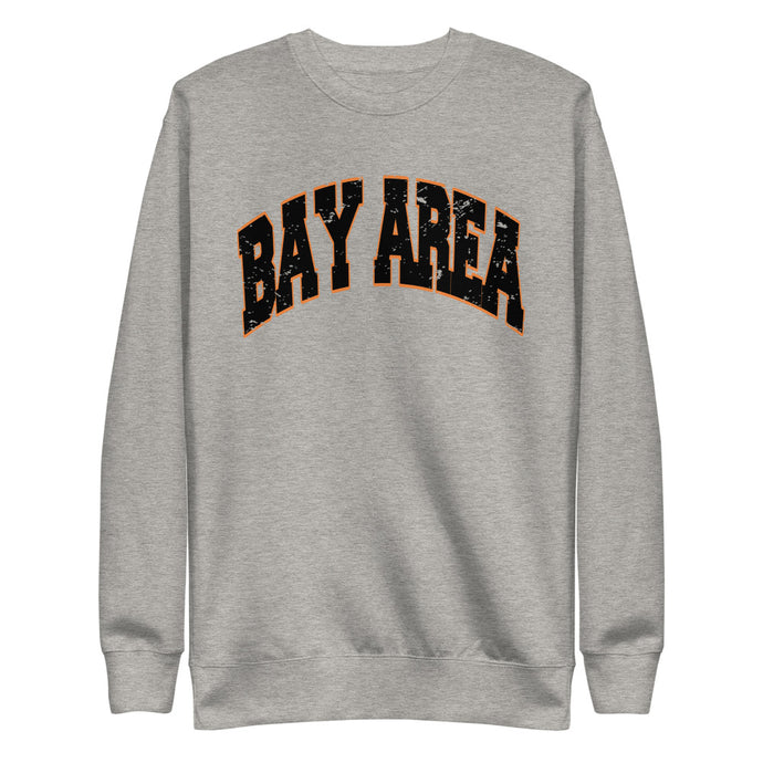 bay area large font grey crewneck sweatshirt